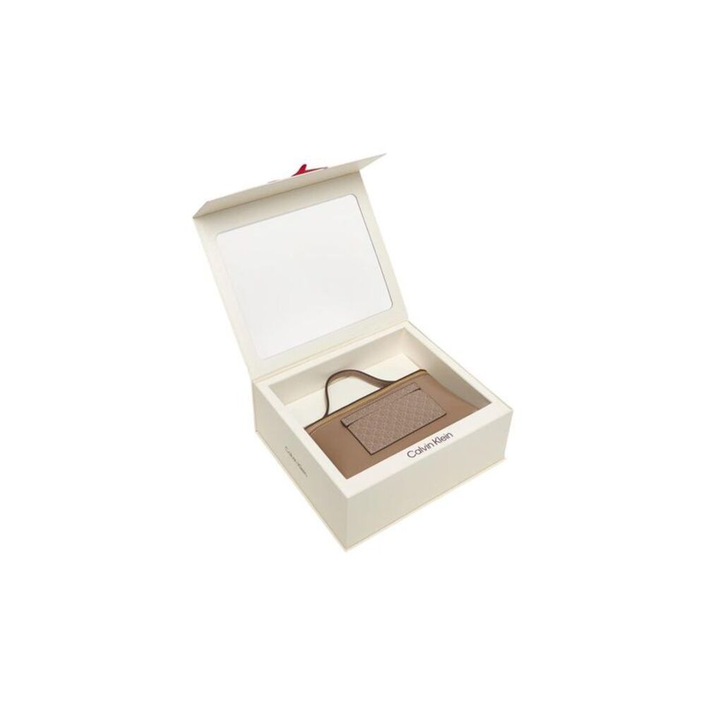 Calvin Klein Beige Polyethylene Clutch Women's Bag
